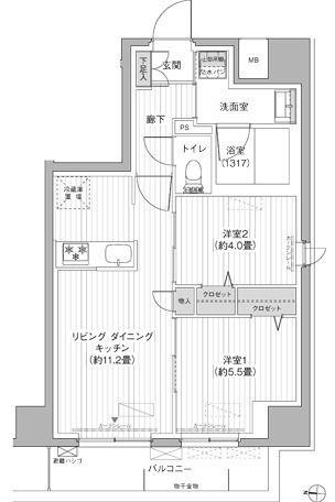 YS本所(2LDK/6階)の間取り写真