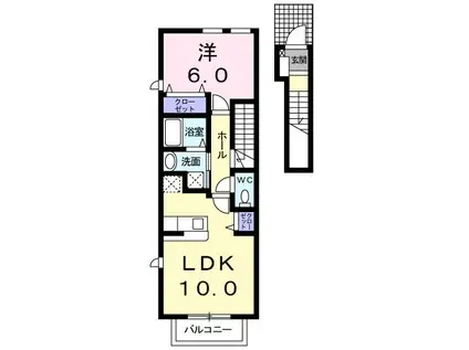 シイナハイツIII(1LDK/2階)の間取り写真