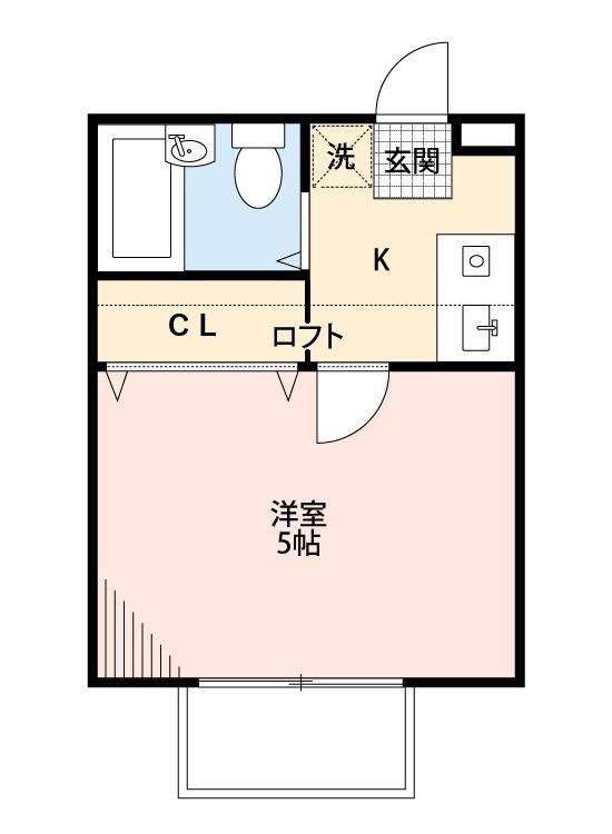 ジュネパレス茅ヶ崎第6(1K/2階)の間取り写真