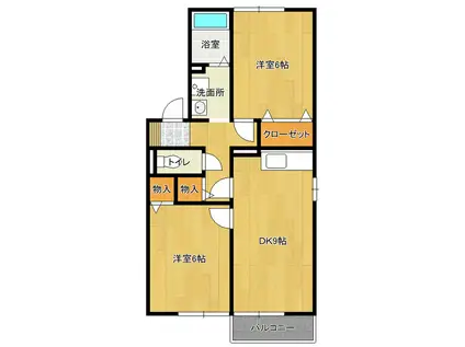 FUMI GRANDE B(2DK/1階)の間取り写真