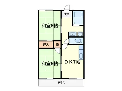 ハイムアネックス(2DK/2階)の間取り写真