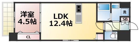 ラフェスタ真田山(1LDK/7階)の間取り写真