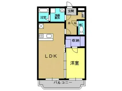 ルミエール白梅(1LDK/1階)の間取り写真