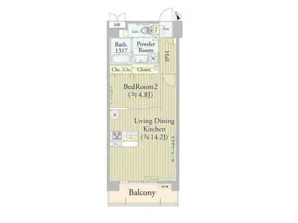 エストレリータ新宿落合(1LDK/3階)の間取り写真