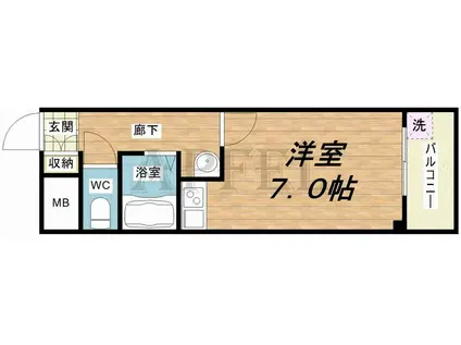 味原青山ビル(1K/4階)の間取り写真