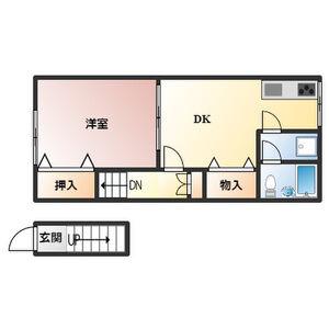 南洋荘(1DK/2階)の間取り写真