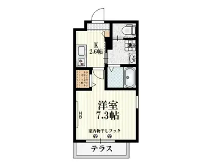 TKU宮園(1K/1階)の間取り写真