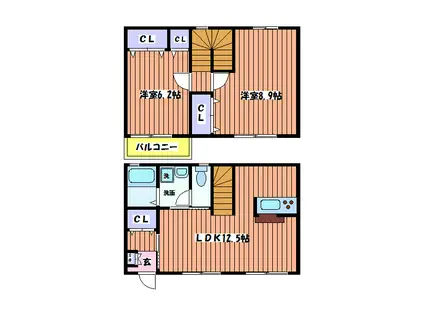 ルーエ ワン(2LDK/1階)の間取り写真