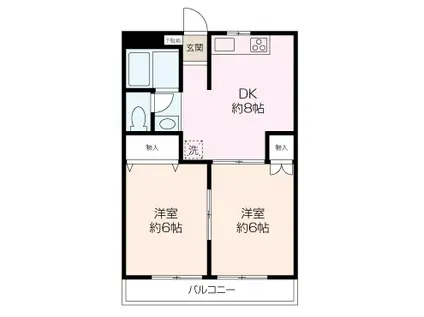 プレジュールメゾンIV(2DK/3階)の間取り写真