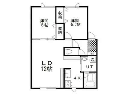 リトルバードII(2LDK/1階)の間取り写真