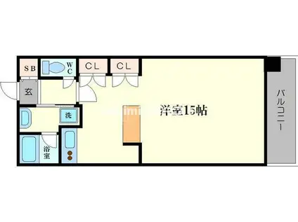 CITY SPIRE難波ウエスト(ワンルーム/6階)の間取り写真