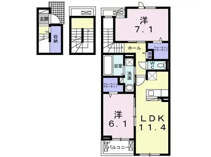 パルテンツァ(2LDK/3階)の間取り写真