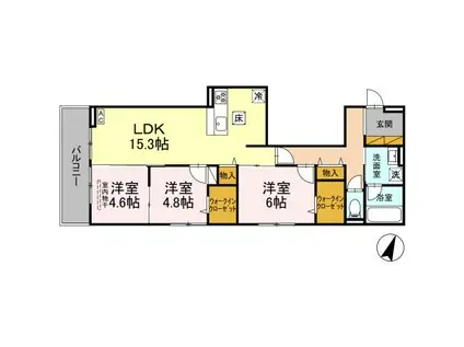 アベニール(3LDK/1階)の間取り写真