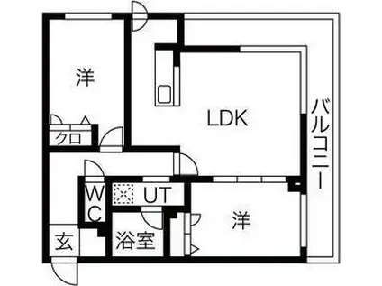 RITZ GRANDE手稲駅前(2LDK/3階)の間取り写真