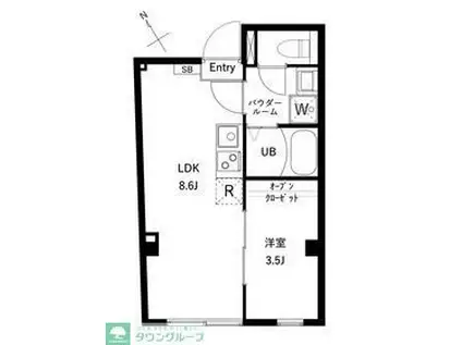 アムレア荻窪(1LDK/2階)の間取り写真