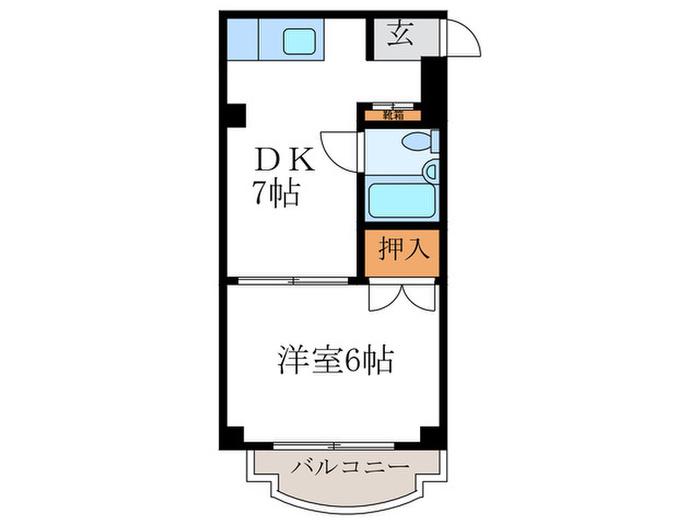 マンションエイト(1DK/5階)の間取り写真