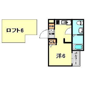 REEF(1K/1階)の間取り写真