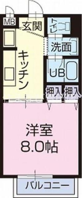 SURPLUS ONE 中根(1K/1階)の間取り写真