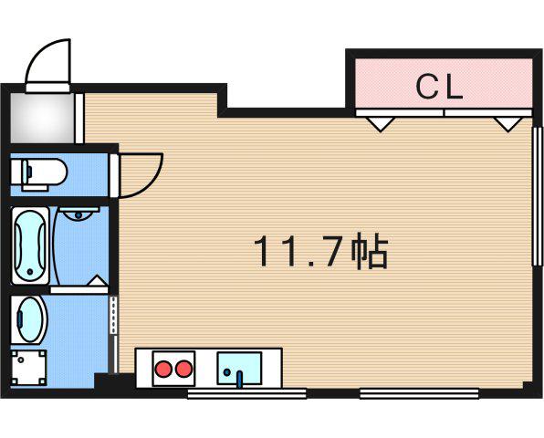 日高マンション(ワンルーム/2階)の間取り写真