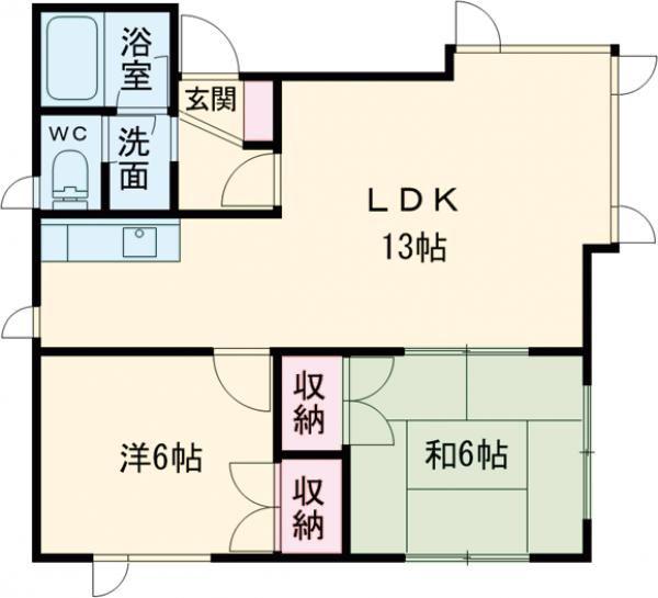 エコーマンションNO1(2LDK/2階)の間取り写真