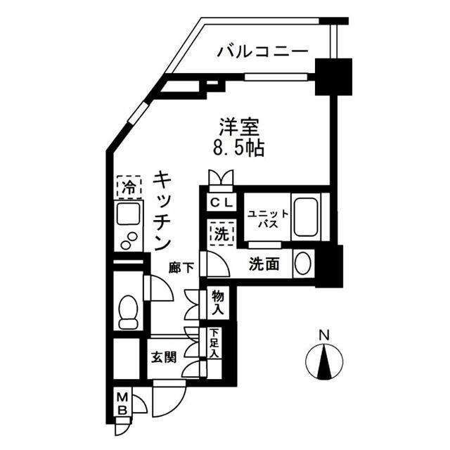 レジディア中落合(ワンルーム/6階)の間取り写真