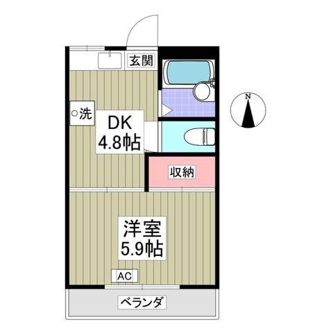 メゾン88(1DK/3階)の間取り写真