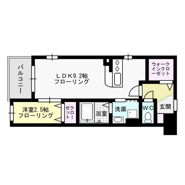 シュルーク大濠公園(1LDK/4階)の間取り写真