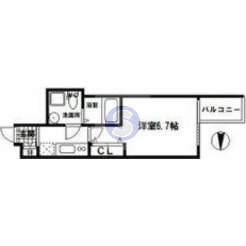 SERENITE本町エコート(1K/6階)の間取り写真