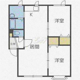 プラテーク38(2LDK/1階)の間取り写真