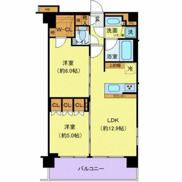 GENOVIA赤羽(2LDK/3階)の間取り写真