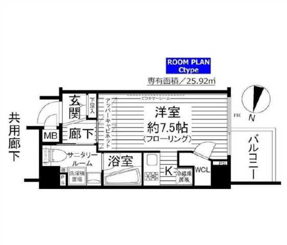 ステージファースト明大前アジールコート(1K/6階)の間取り写真