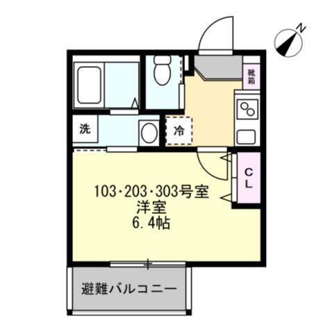 エクセリア門前仲町(1K/3階)の間取り写真