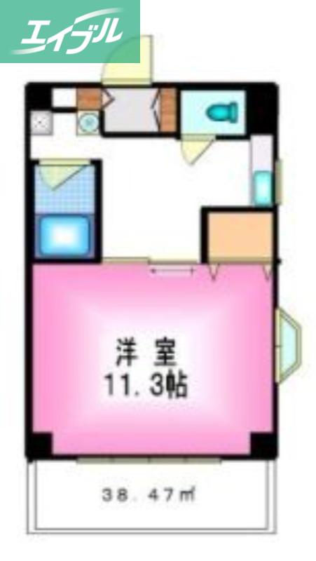 グランドール新福(1K/2階)の間取り写真