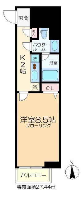 ガリシア菊川ESTUDIO(1K/3階)の間取り写真