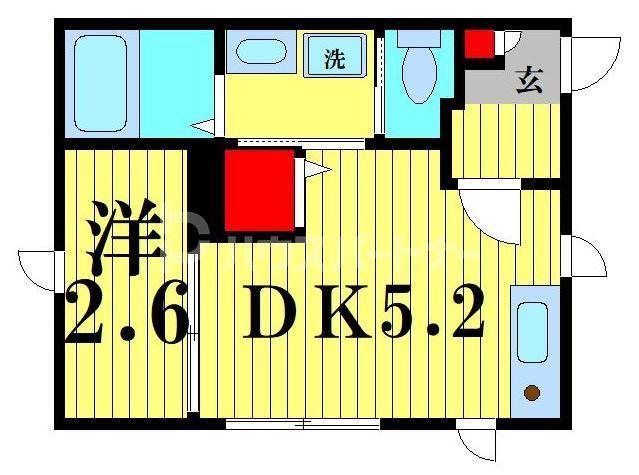 カーサオリーヴァ(1DK/1階)の間取り写真