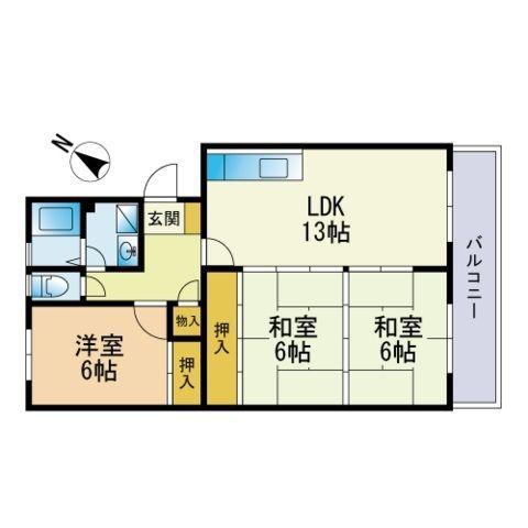 高義ビルⅡ(3LDK/2階)の間取り写真