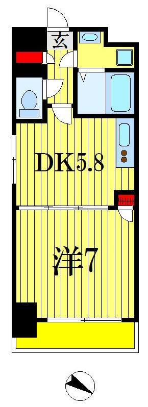 スカール千葉みなと(1DK/6階)の間取り写真