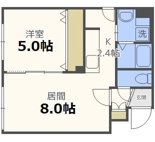レクセラ 豊平公園(1LDK/3階)の間取り写真