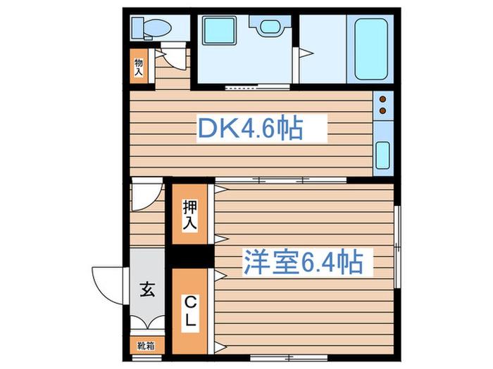 シャトル八幡(1DK/1階)の間取り写真