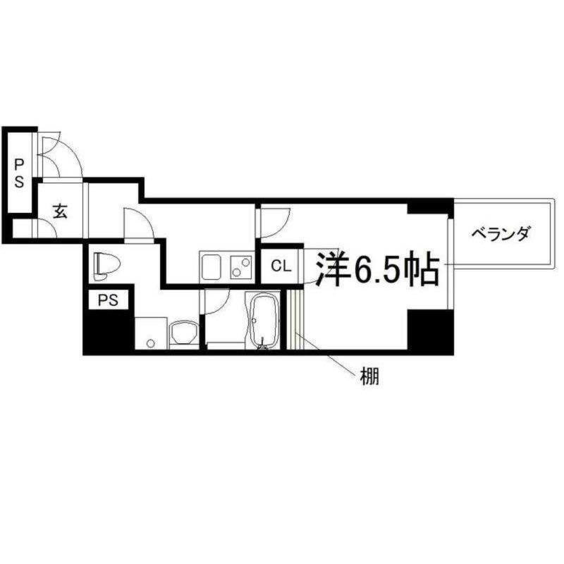 クレビオス南堀江(1K/3階)の間取り写真