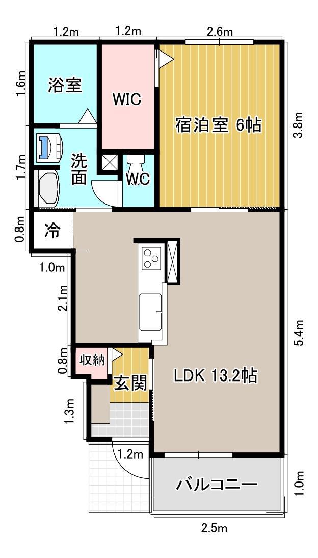 JR宇野線 備前西市駅 徒歩42分 2階建 築8年(1LDK/1階)の間取り写真