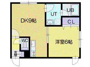 サンサーラ若葉(1LDK/2階)の間取り写真