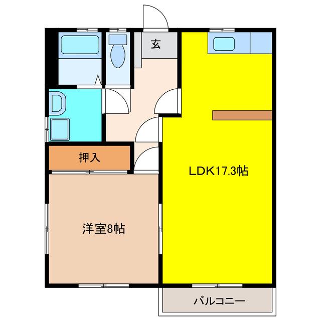 フレグランス八王子(1LDK/1階)の間取り写真