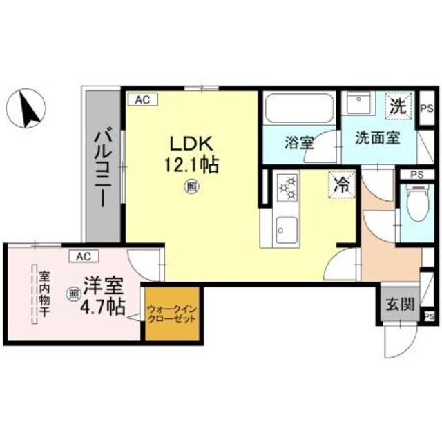 トリシア千躰(1LDK/2階)の間取り写真