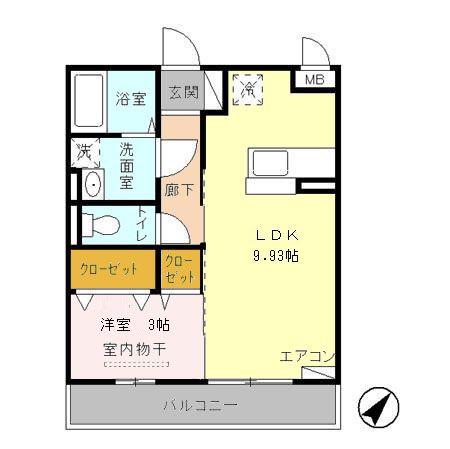 アイビス(1LDK/3階)の間取り写真