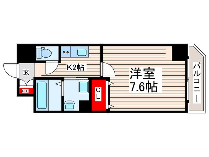 サンジョイア(1K/4階)の間取り写真