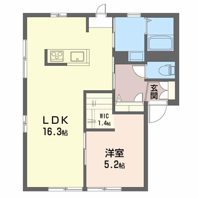 アメニティタウンD(1LDK/1階)の間取り写真