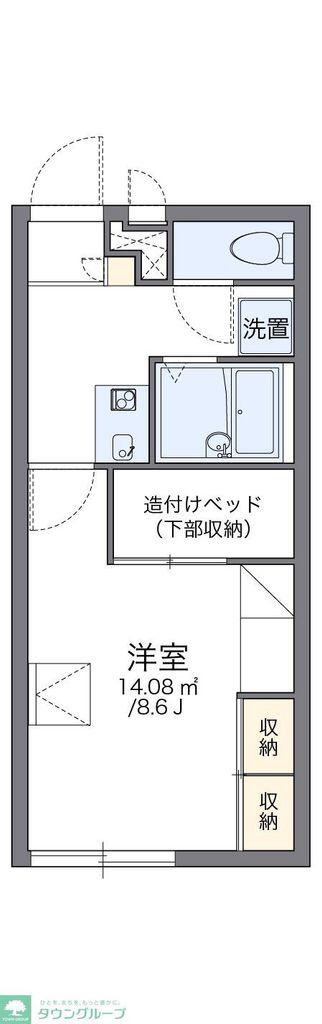 レオパレススリーホークス(1K/2階)の間取り写真