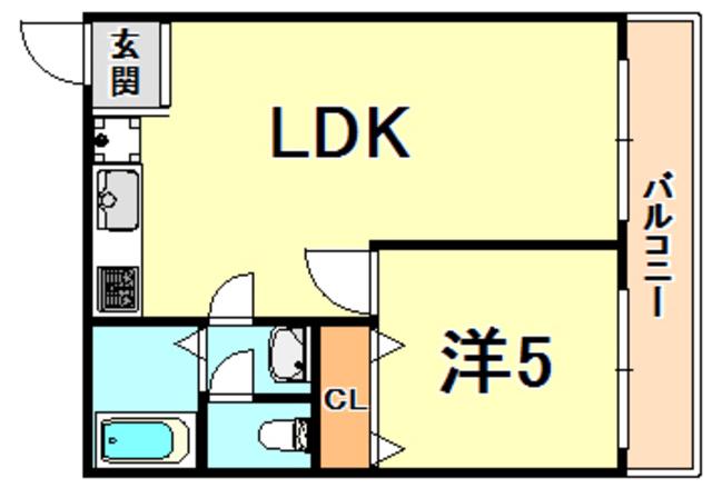 寿ハイツ(1LDK/3階)の間取り写真