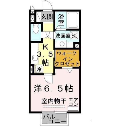 ピノコラ(1K/2階)の間取り写真